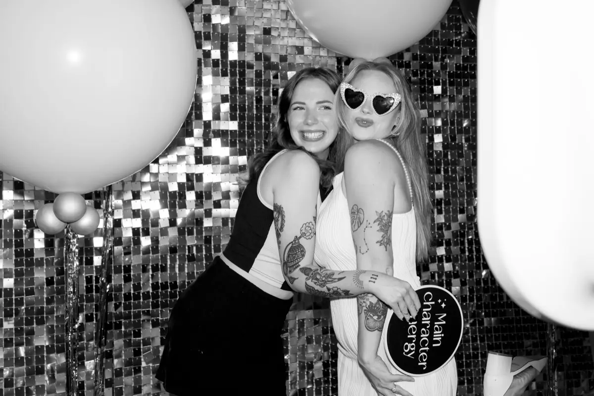 Glamour quinceañera photo booth setup at Los Angeles party venue