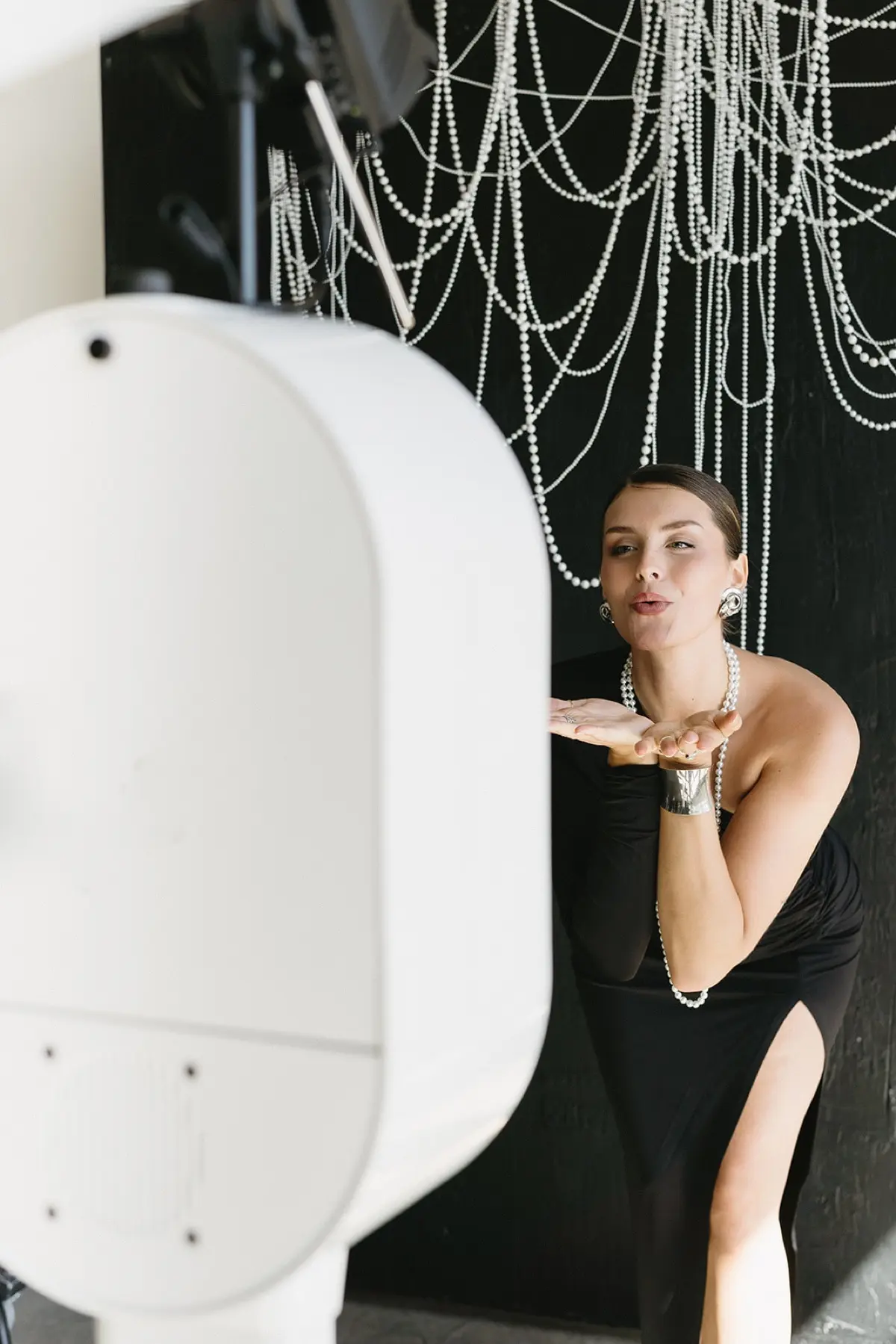 Professional studio photo booth setup at elegant Los Angeles event