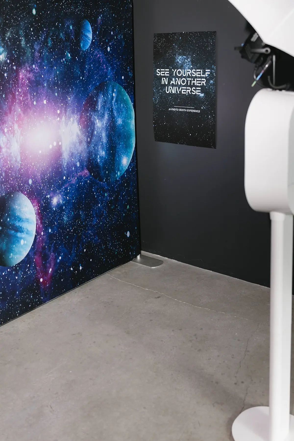 Space galaxy themed corporate photo booth activation in Los Angeles