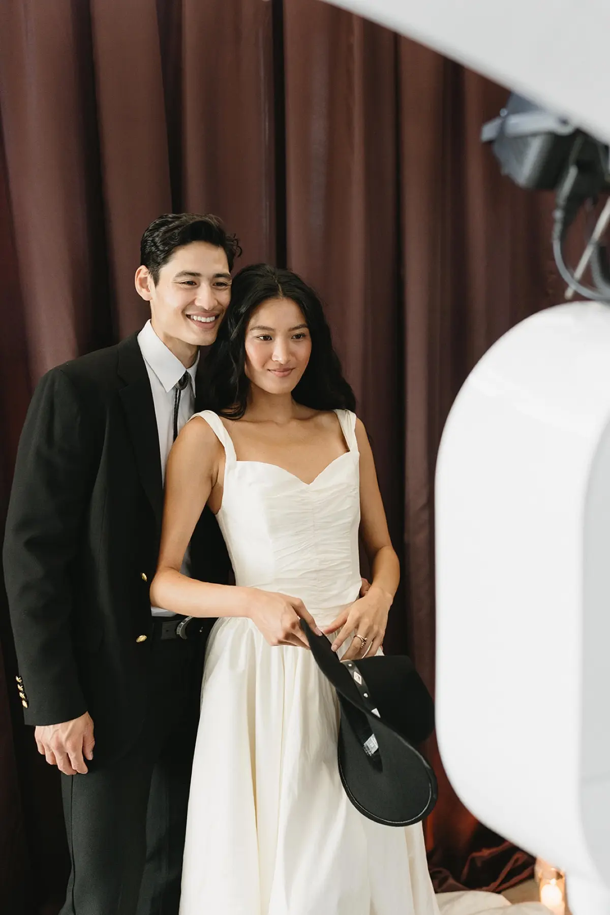 Western themed photo booth with props at Los Angeles event